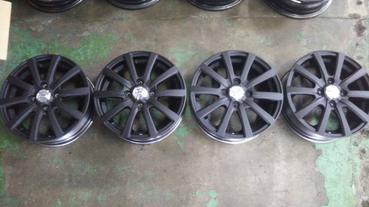 【軽自動車のドレスアップにおススメ】 マットブラックカスタムホイール 14インチ拍卖