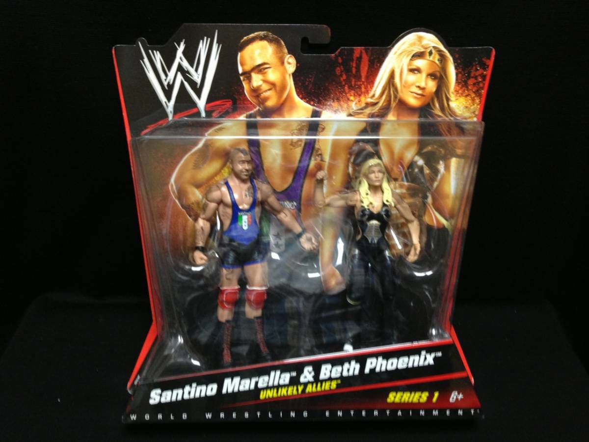 MATTLE:WWE BASIC 2PACK SERIES 1 サンティーノ・マレラ&べス・フェニックス(未開封品)拍卖