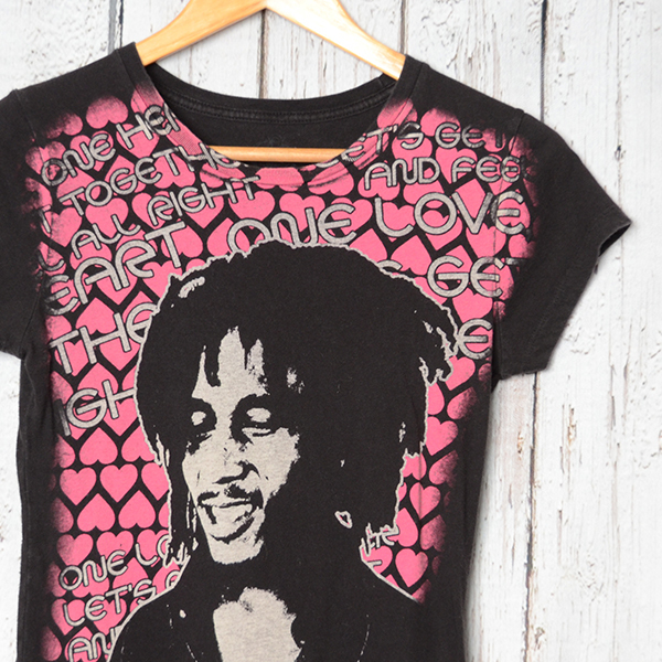 GS9004 ボブマーリー BOB MARLEY Tシャツ レディース M 肩幅36 レゲエ メール便可 xq拍卖