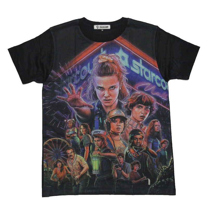 ストレンジャーシングス3 日本未発売 アメリカ TVドラマ 人気 未知の世界 イレブン ストリート系 Tシャツ メンズ 半袖★tsr0608-blk-m拍卖