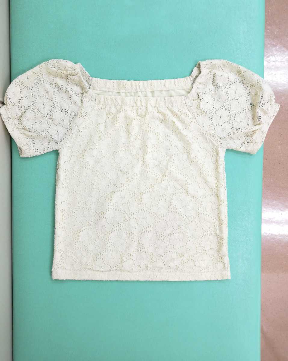 ★MAJESTIC LEGONマジェスティックレゴン 半袖カットソー M 花柄透かし模様 透けない裏地付き ライトミント プルオーバー拍卖