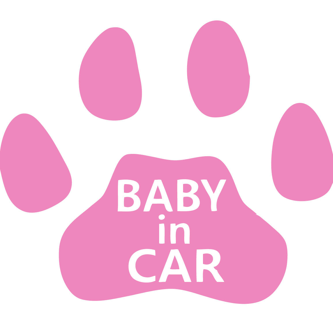 ステッカー BABY in CAR 【 肉球 / ピンク 】 ベビーインカー 赤ちゃんが乗ってます ベビー用 カッティングステッカー あおり運転防止 防水拍卖