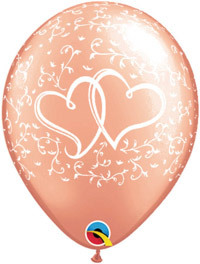Qualatex ラバー バルーン ハート 8枚 高性能 風船 ピンク ローズゴールド クオラテックス ウエディング バースデー拍卖