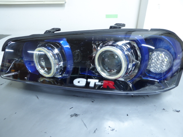 現物ライトお預かり加工 R34 GT-Rライト アクリル加工 純正V36プロジェクター移植加工 拍卖