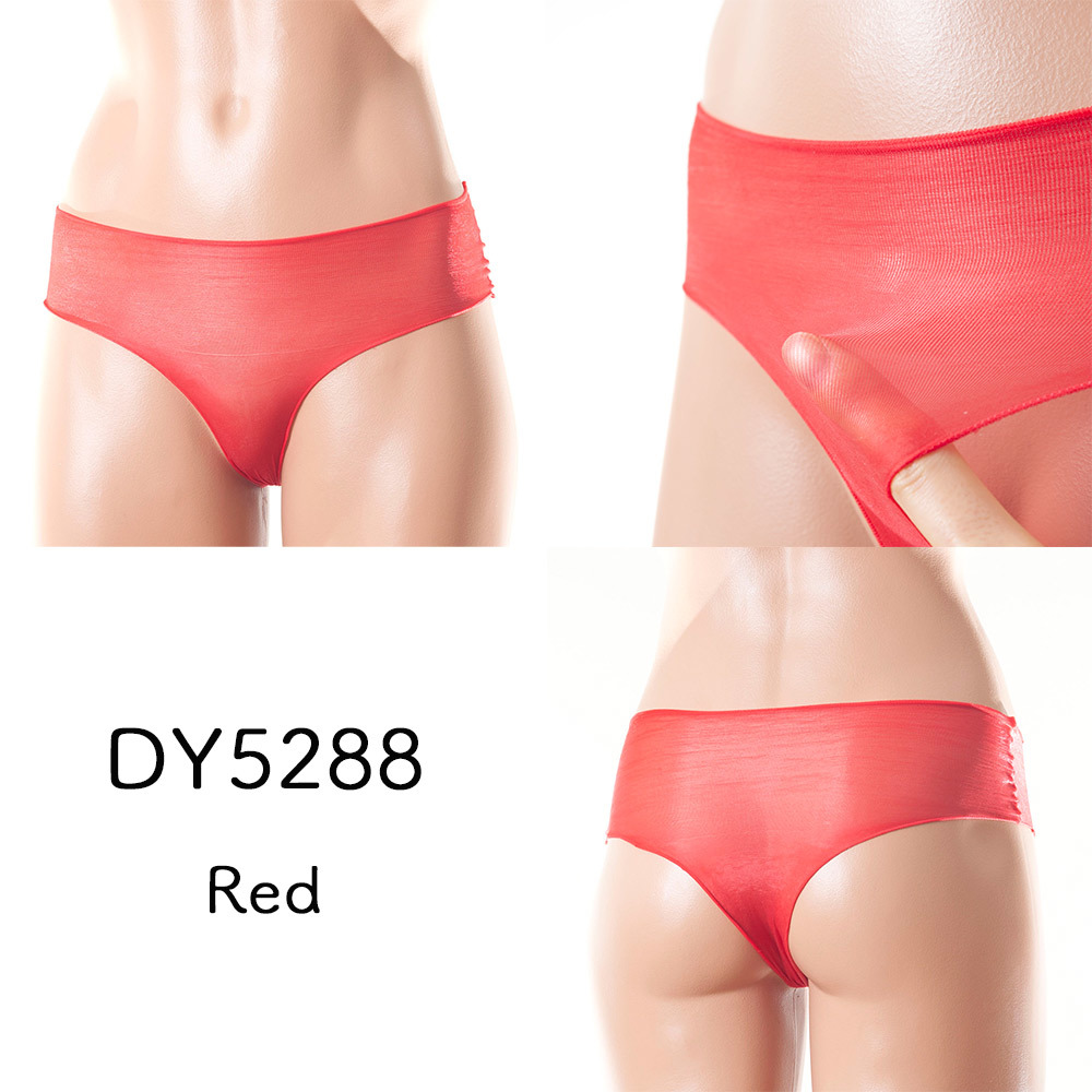 極薄 オイルシャイン 光沢フルバックショーツ レッド拍卖