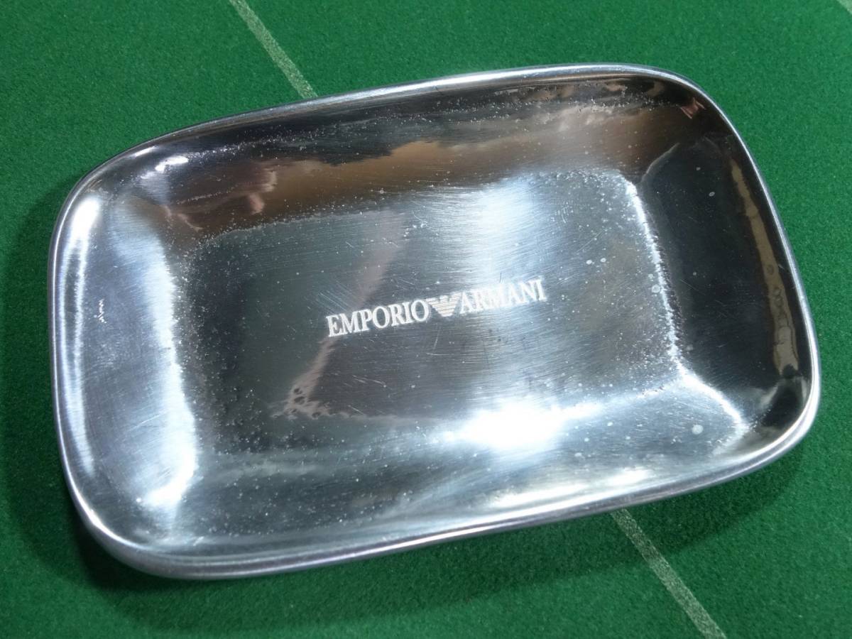 □非売品 エンポリオアルマーニ EMPORIO ARMANI ロゴ入り アクセサリー コイン 金属製 メタル トレイ 未使用!!!□拍卖