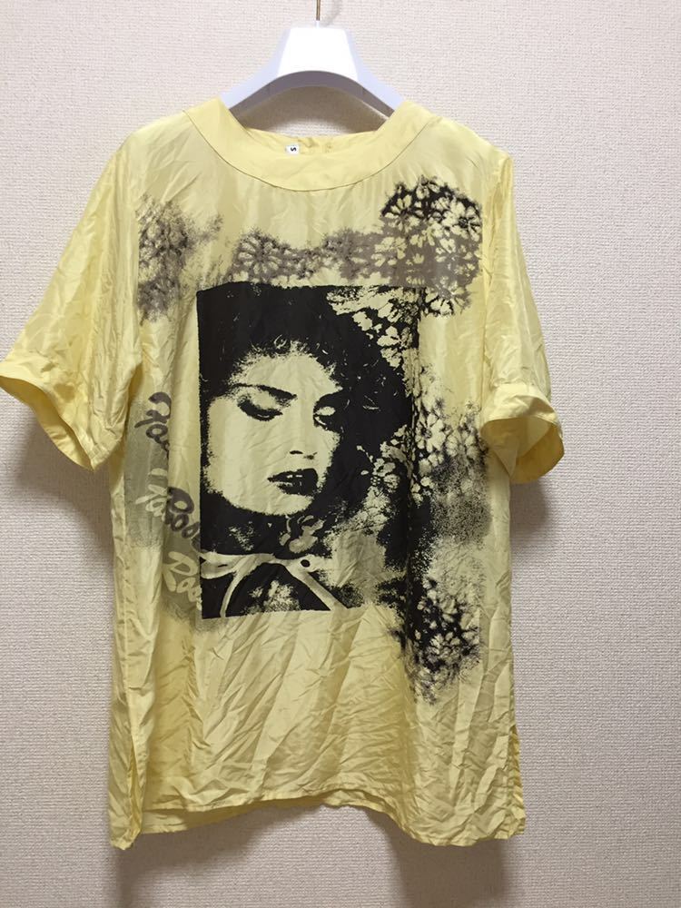 ヨーロッパ古着 シルクシャツ シルクカットソー デザインカットソー Tシャツ SANTAS 42 黄色拍卖