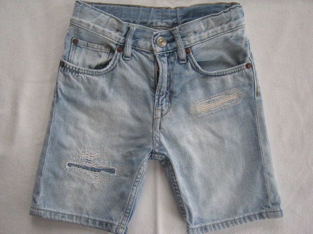 ★古着 H&M &DENIM エイチアンドエム デニムジーンズ ショートパンツ US3-4Y 約105cm ダメージ加工 ハーフパンツ KIDS キッズ 子供服★拍卖