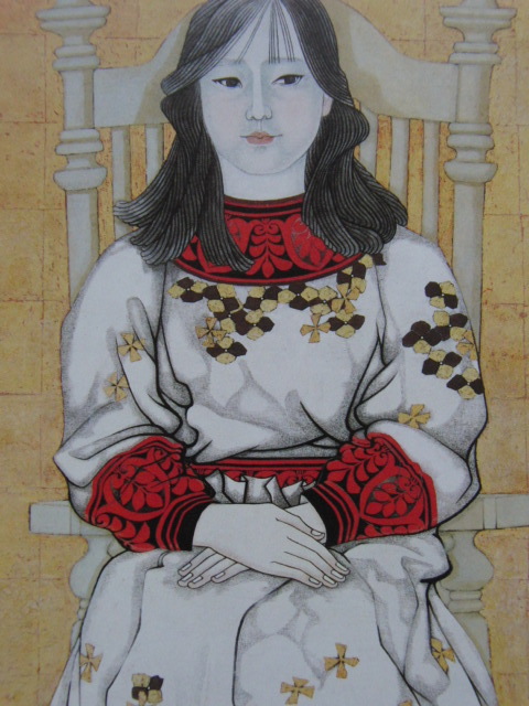 大日躬世子、【佳日】、希少な額装用画集より、新品額装付、状態良好、送料込み拍卖