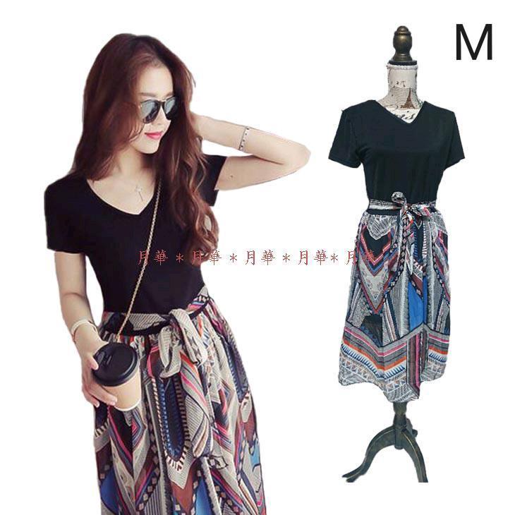 M ( XS 相当) ワンピース 新品 即納 レディース 夏 半袖 切替 Vネック l2836拍卖