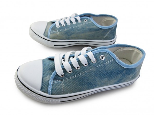 1円~cL013新品AAAローカット/レースアップスニーカー24㌢BLUE♂拍卖