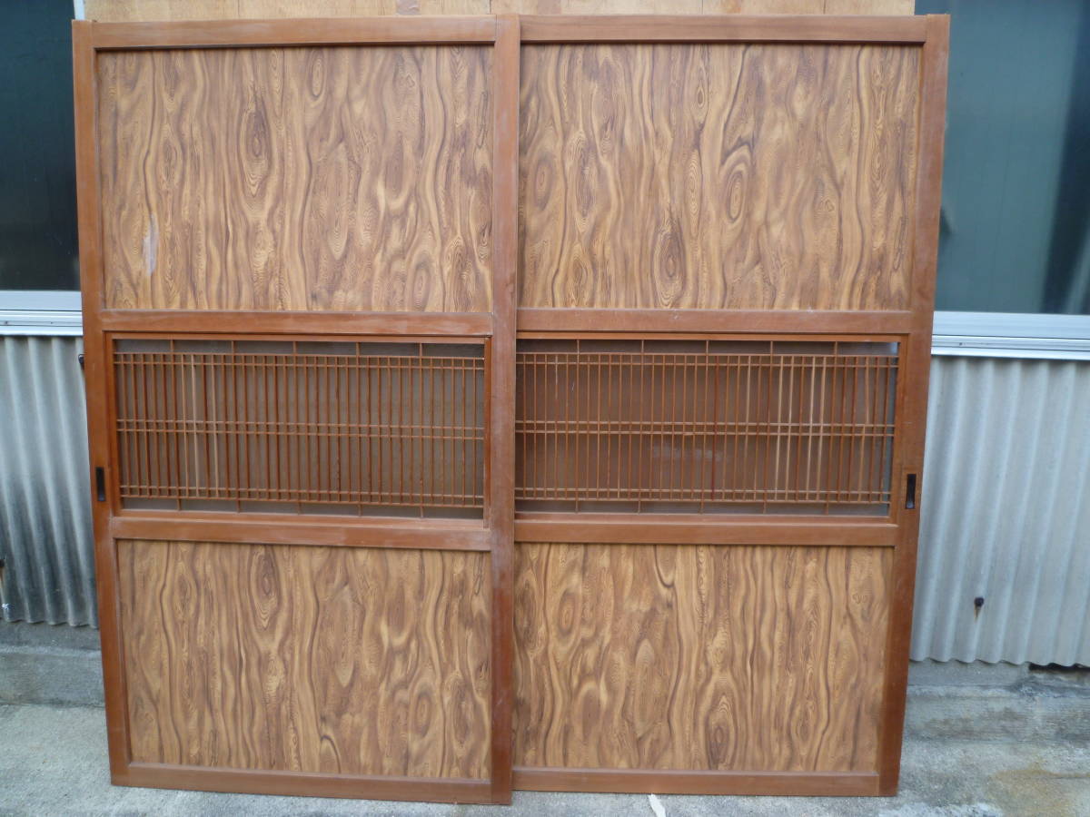 最終値下げ!M7068 50~100年前の建具引戸2枚 長屋 高177cm横97.5cm奥行3cm【送り先は会社 事務所 店舗限定】【個人様は西濃運輸局留め】拍卖