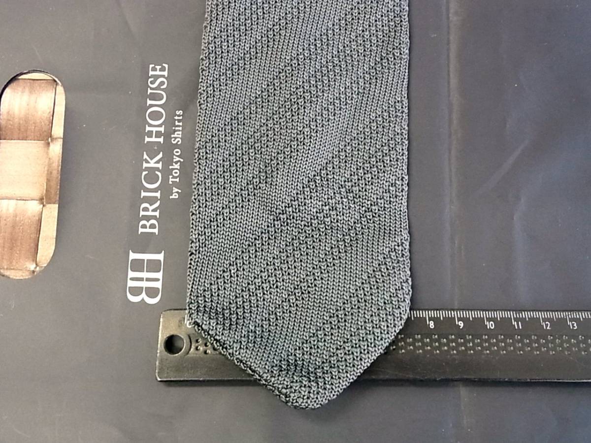 【美品 ニットタイ】0493 ブリックハウス「BRICK HOUSE」ネクタイ拍卖