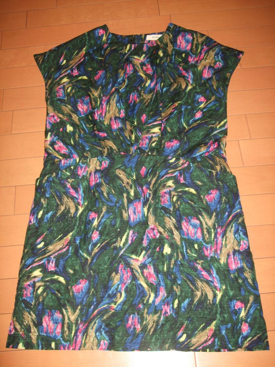 良品即決☆d'un a dixプリントワンピースチュニック☆サイズ38 拍卖