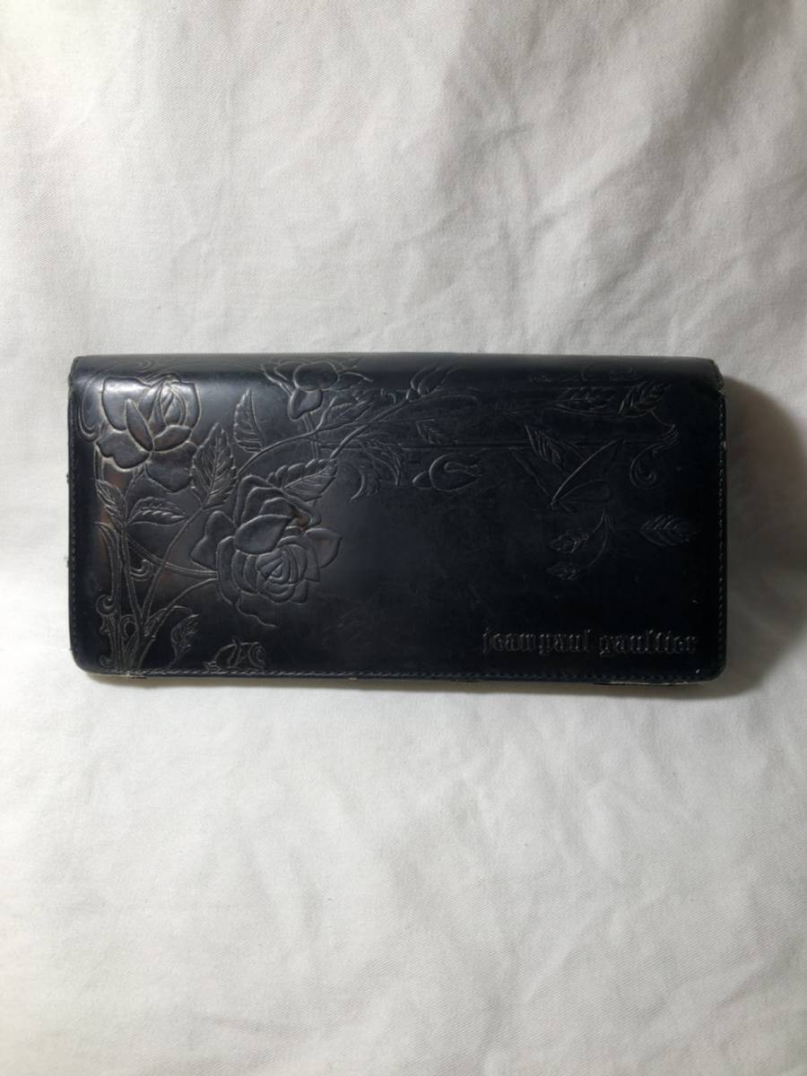 4◆◆廃盤★ジャンポール ゴルチェ ★薔薇★ Jean Paul Gaultier ★ ニューローズ 長財布 ☆黒★稀少レア品◆38拍卖