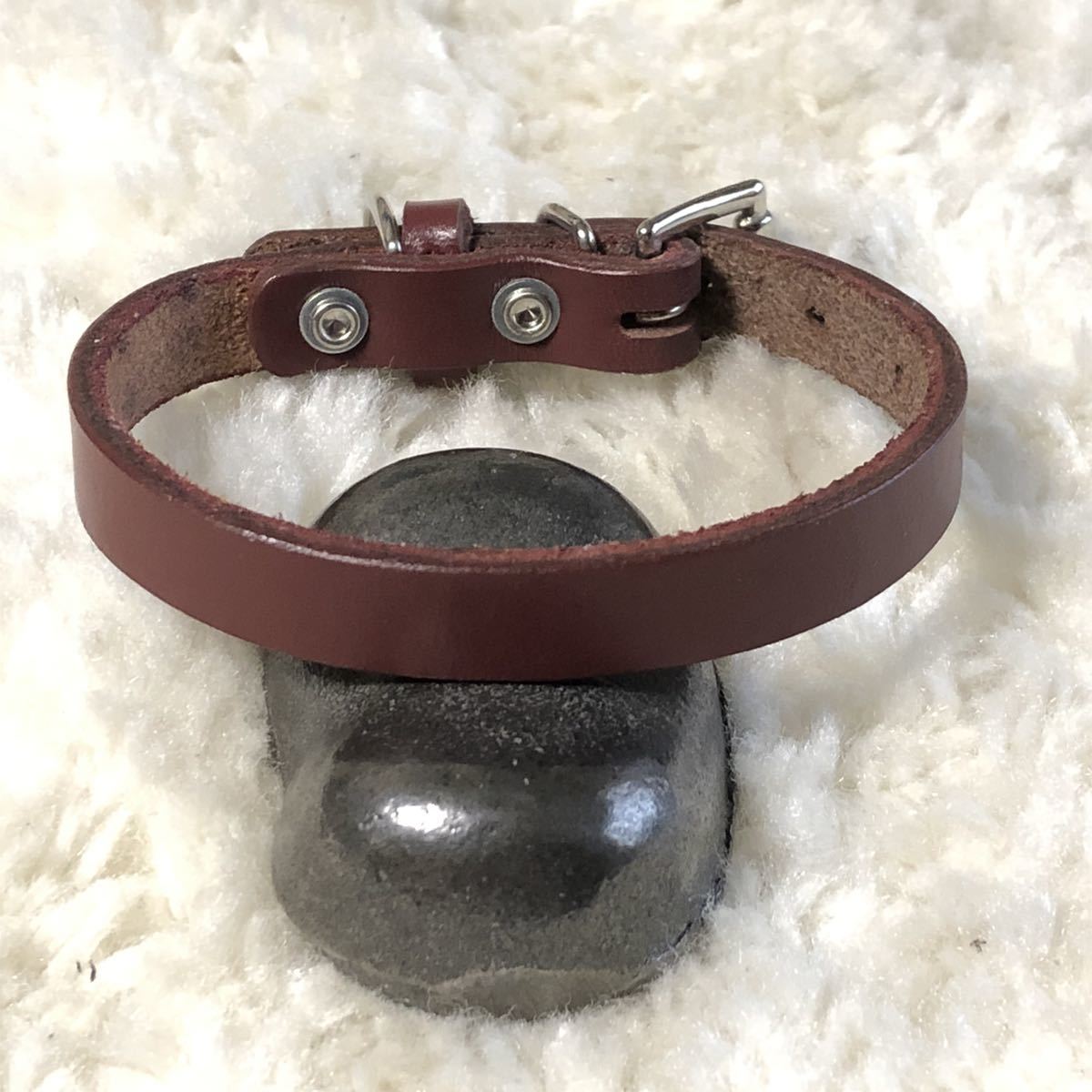 ★同梱お得★♯12Mー№148・NEWソフトレザーカラー首輪・ブラウン♪拍卖
