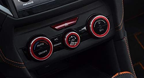 SK フォレスター エアコンダイヤルリング 赤A インテリアパネル ベゼル カバー 調整 ダイアル アルミ ハンドル モール ガーニッシュ XV拍卖