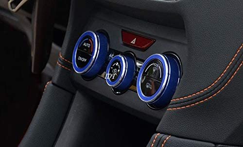 SK フォレスター エアコンダイヤルリング 青A インテリアパネル ベゼル カバー 調整 ダイアル アルミ ハンドル モール ガーニッシュ XV拍卖