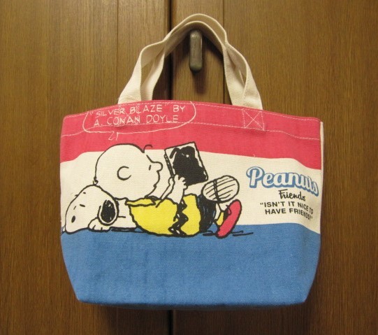 *新品*SNOOPY*ミニトートバッグ*マチ付コットン*PEANUTS*Reading*スヌーピー*拍卖