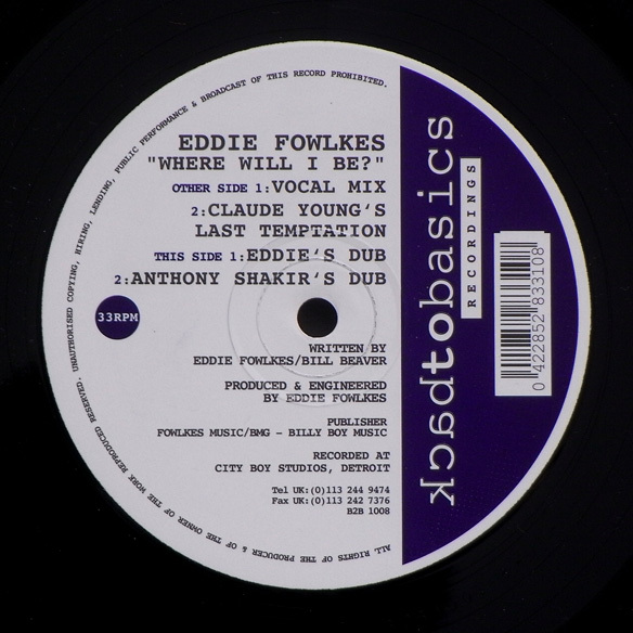 デトロイト第一世代■Eddie Fowlkes■☆Where Will I Be?☆拍卖