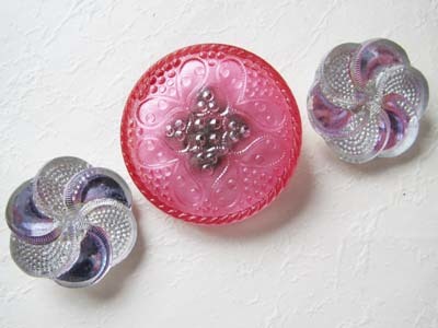 CZグラスボタン他 ライトピンクフラワー セット 拍卖