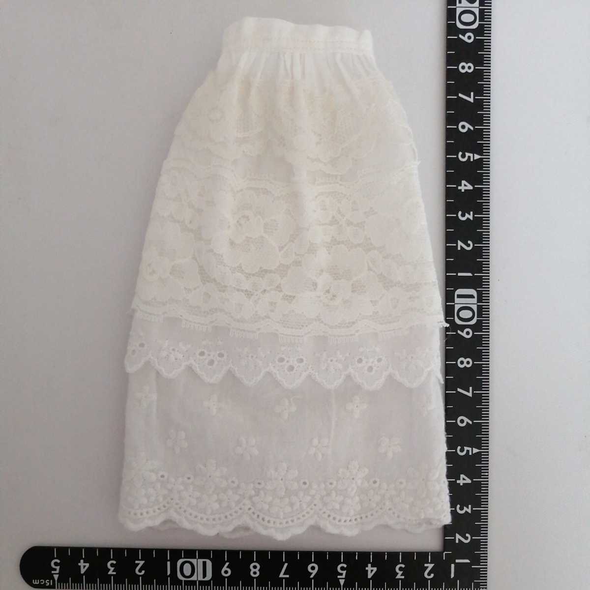 tia 人形用 タミーちゃん サイズ バック リボン 白 ホワイト レース ティアード ロングスカート スカート バックリボン アウトフィット拍卖