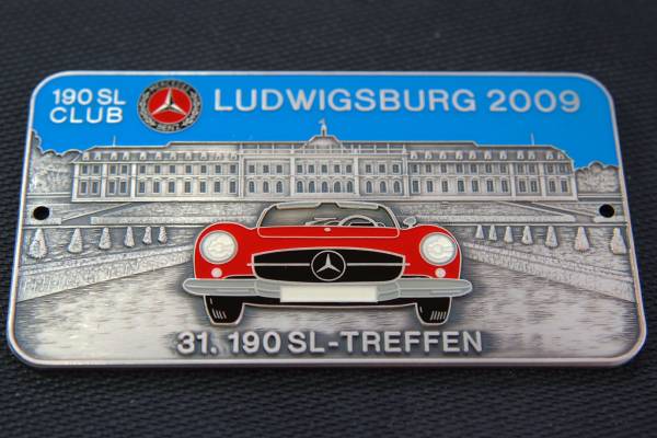 〇 Mercedes 190SL Club エンブレム Badge 2009 LUDWIGSBURG W120mm benz ocitye メルセデスベンツ W121R121 独オーナークラブ31周年 限定拍卖