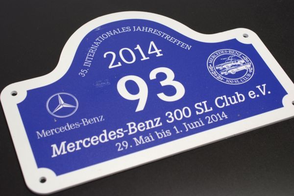〇 Mercedes 車庫プレート 300SL Club No93 W295mm benz ocitye メルセデスベンツ ロードスター W194 W198 ガレージ パーキングサイン拍卖