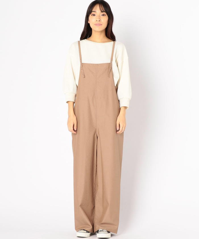 未使用 SHIPS シップス サロペット ベージュ オールインワン オーバーオール コットン拍卖