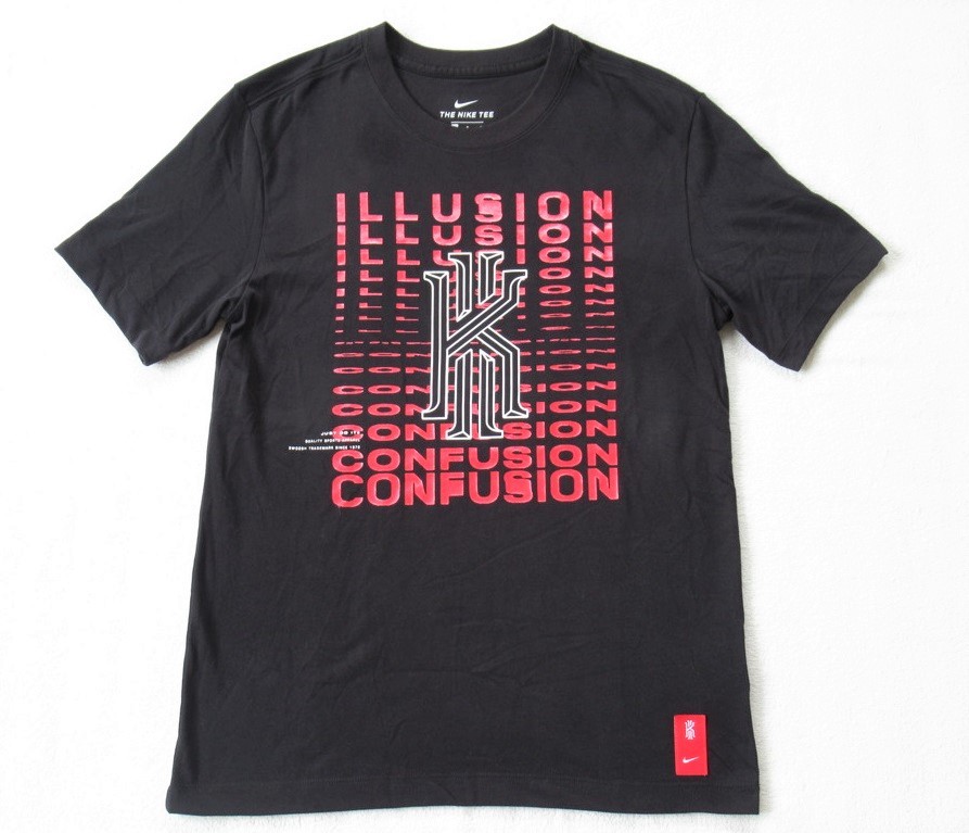 NIKE KI M NK DRY TEE LOGO 黒 赤 L ナイキ Tシャツ バスケ カイリー アービング ブラック ドライフィット CD1323-011拍卖