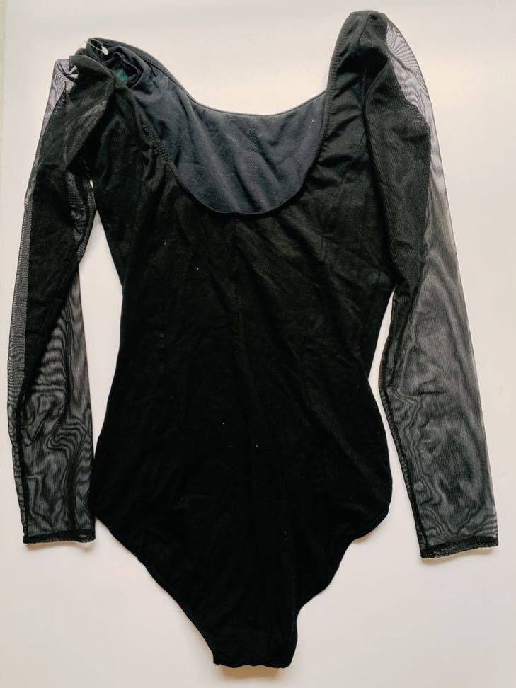 新品 チャコット chacott ザ バレエ★人気の長袖チュールデザインレオタード 黒 S the ballet拍卖