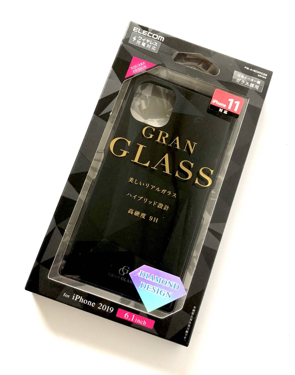 新品・未使用 ELECOM エレコム iPhone11 ハイブリッドケース ガラス スクエア カバー iphone6.1 シンプル ホワイト PM-A19CHVCGS2BK拍卖