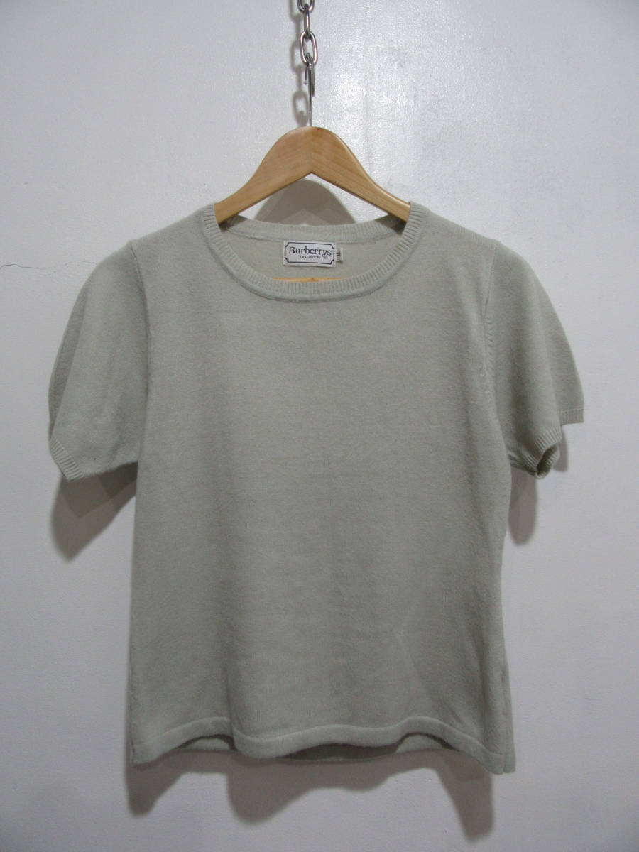 ☆送料無料☆Burberys London☆バーバリー☆カシミア半袖セーター☆レディースM☆高級☆g20拍卖