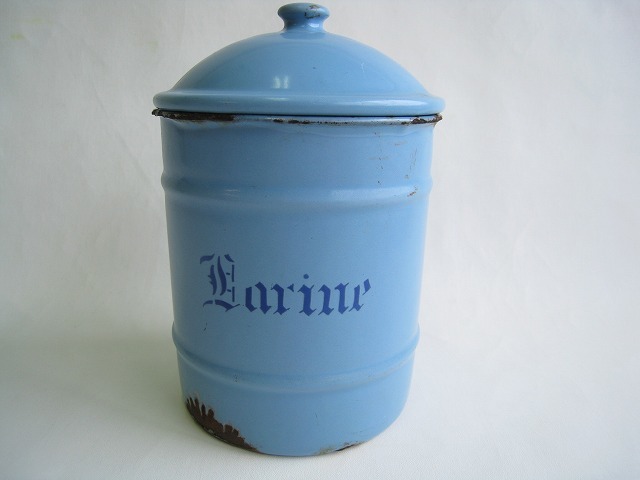 ベルギー アンティーク ホーローキャニスター『Farine』拍卖