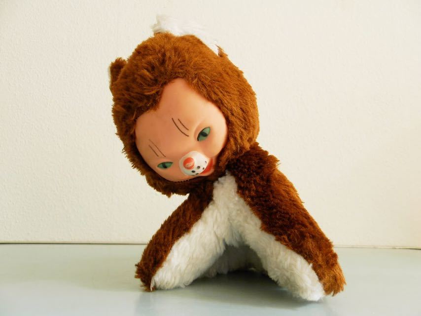 ドイツ DDR ラバーフェイス ぬいぐるみ 猫 茶色拍卖