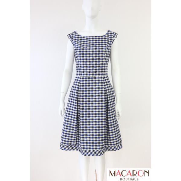 Rene ギンガムチェックワンピース 6536590 黒×青 ルネ拍卖
