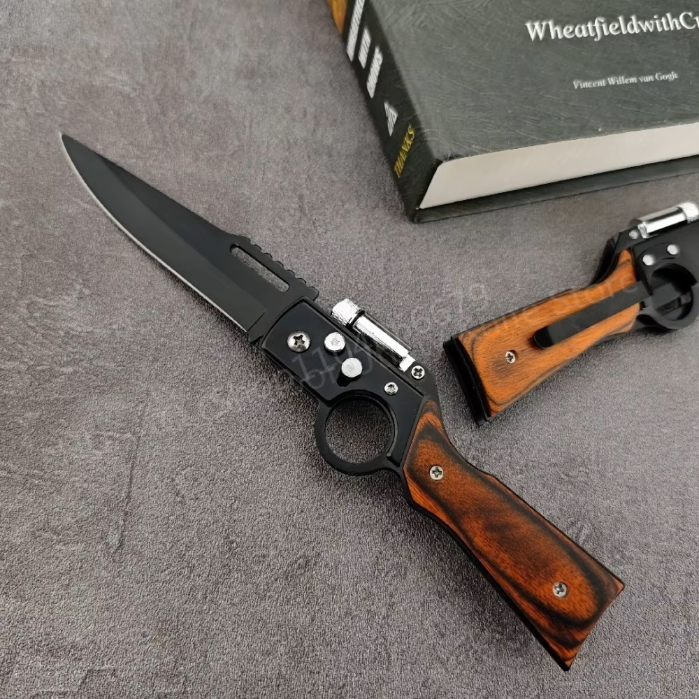 ライフル型 折りたたみナイフ ブラック①拍卖