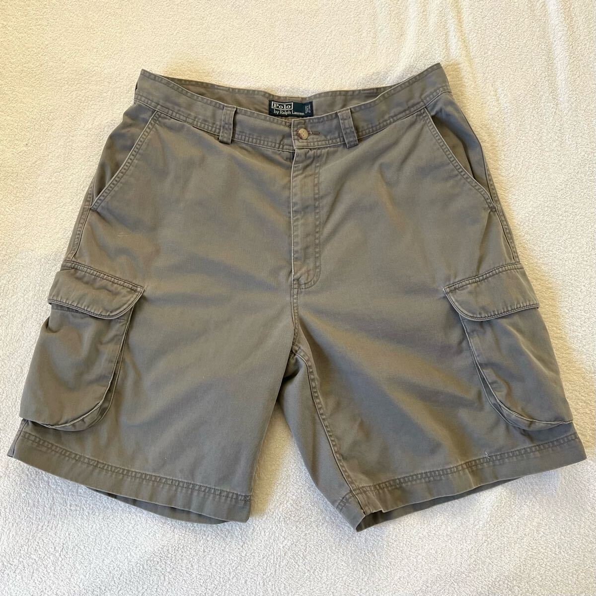 Ralph Lauren ラルフローレン カーゴ ショーツ ハーフ パンツ W36 XL グレー カーキ 大きいサイズ ジョーツ 90年代 ヴィンテージ 拍卖