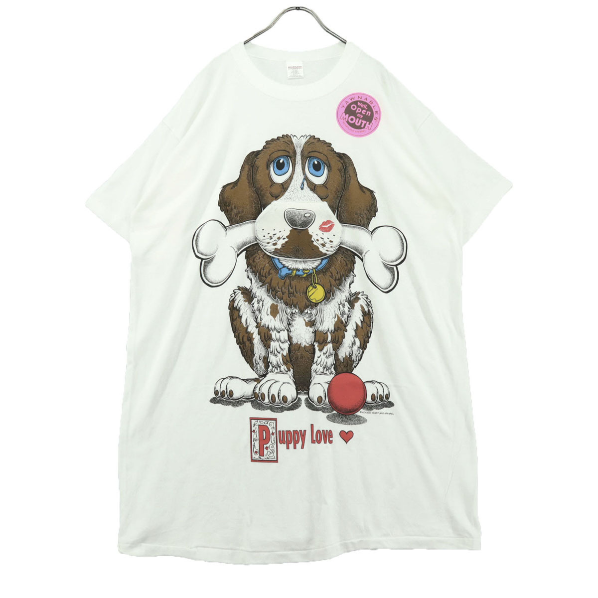 HEARTLAND ハートランド 90s オールド USA製 シングルステッチ アニマルビッグプリント 半袖 Tシャツ FREE プリント部フラップ メンズ拍卖