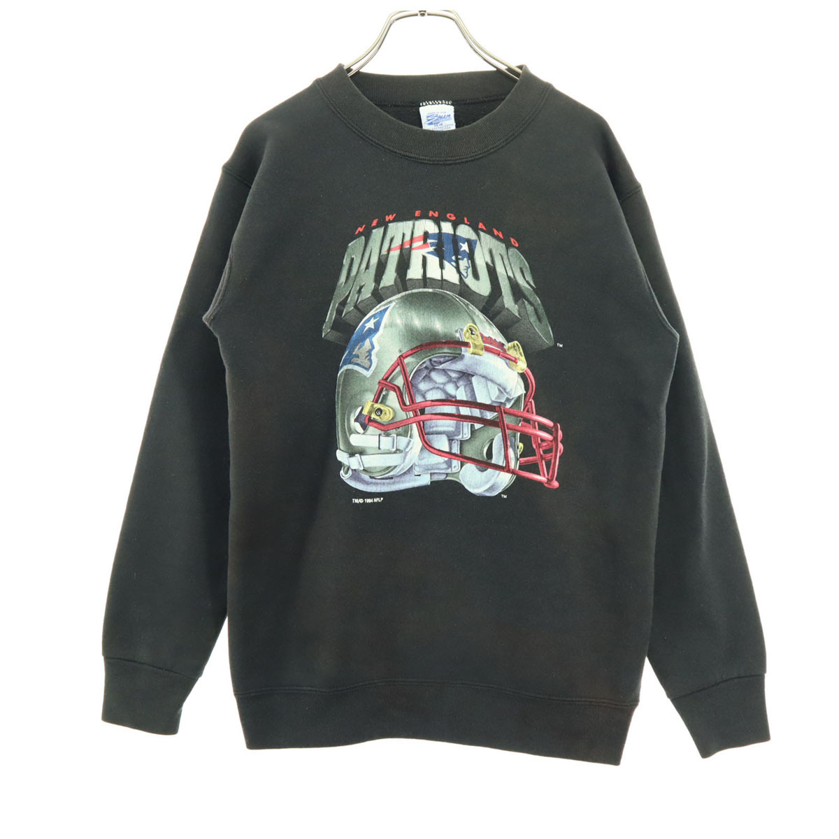 SALEM セーラム 90s オールド プリント 長袖 パトリオッツ トレーナー ブラック キッズ拍卖
