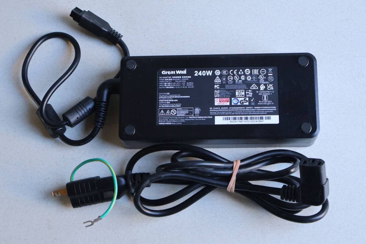 G5876(3) Y GREAT WALL 240W GA240SD1-12020000 出力 12.2V 20A AC アダプター 電源ケーブル付き拍卖