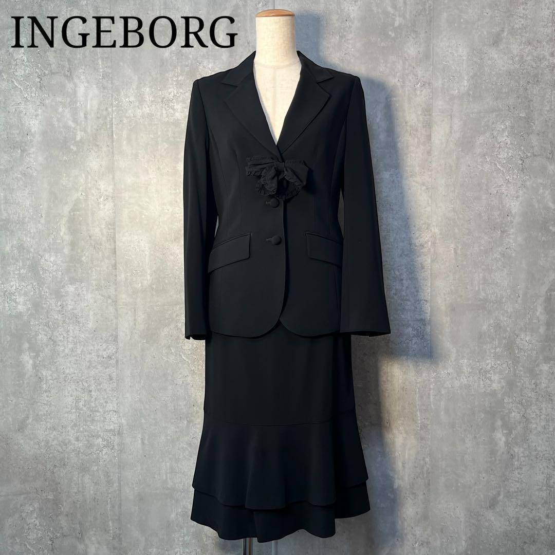 INGEBORG インゲボルグ 2段ペプラムスカート セットアップスーツ 日本製 ピンクハウス PINKHOUSE 拍卖