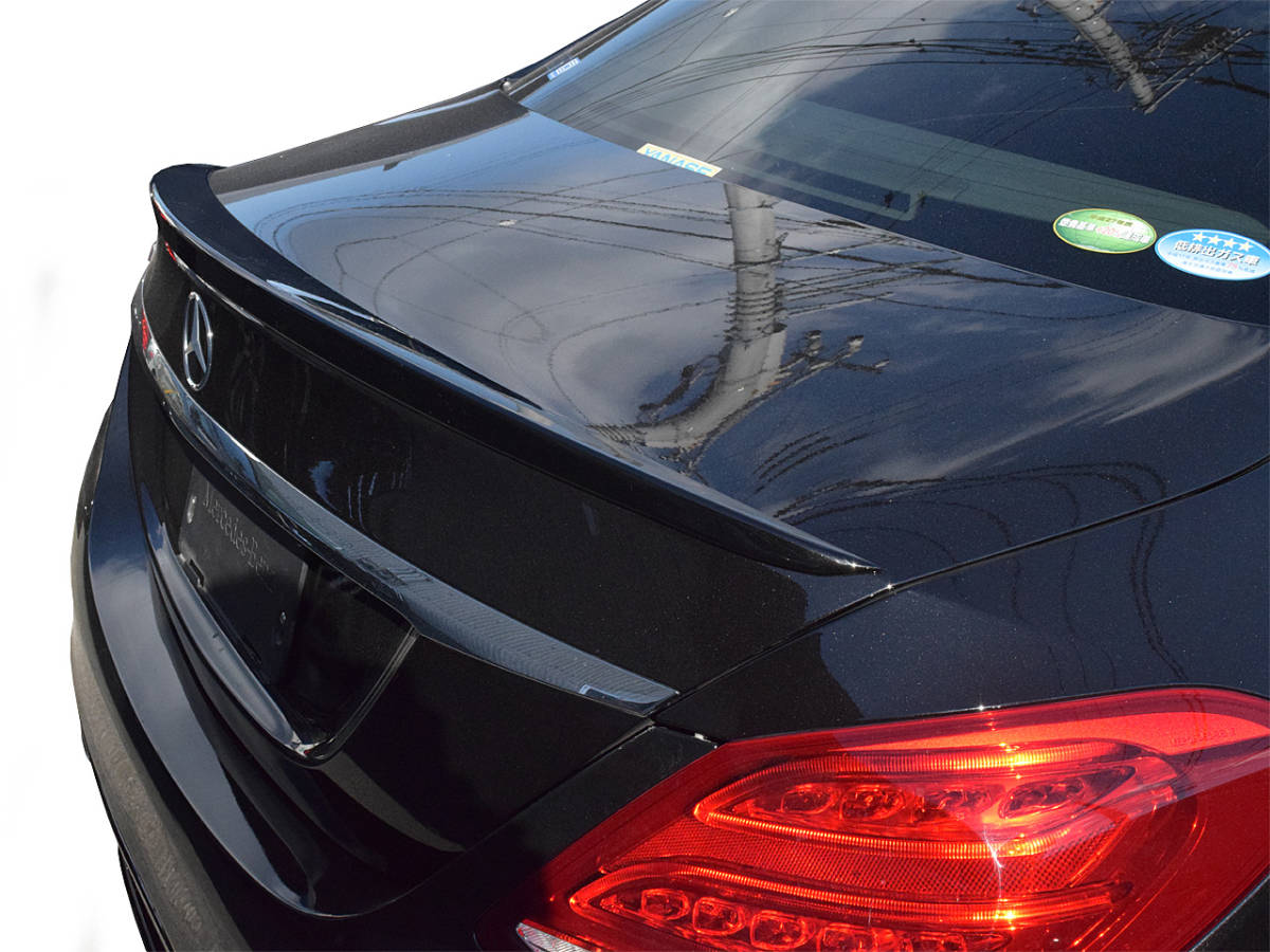在庫一掃セール! W205 トランクスポイラー デッキスポイラー 台湾製 黒塗装済 ベンツ Cクラス セダン 即納 カスタム ウイング リア 外装拍卖