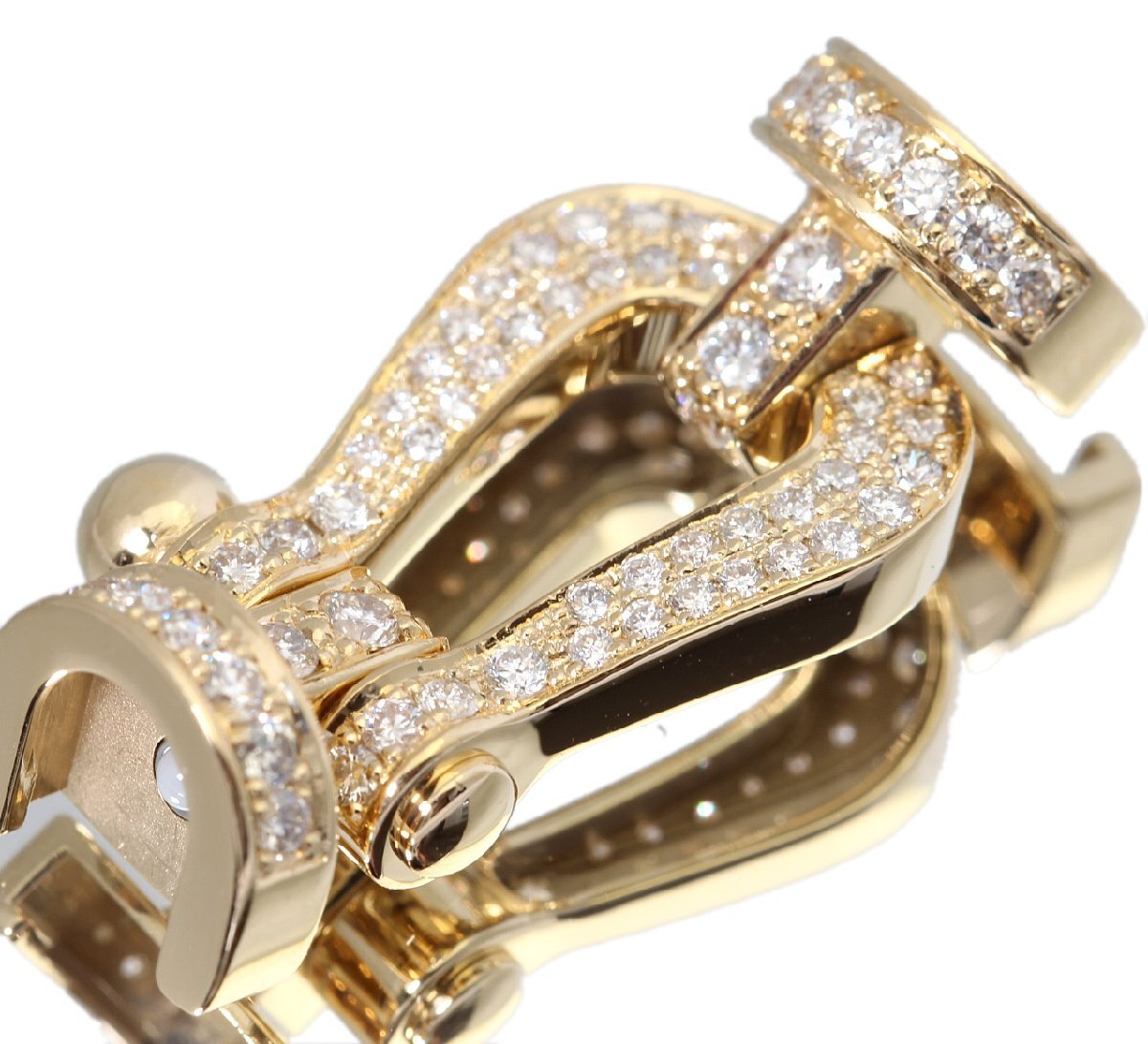 美品 フレッド フォース10 LM フル ダイヤモンド アフターダイヤ YG ブレスレット バックル 正規品 【中古】10255拍卖