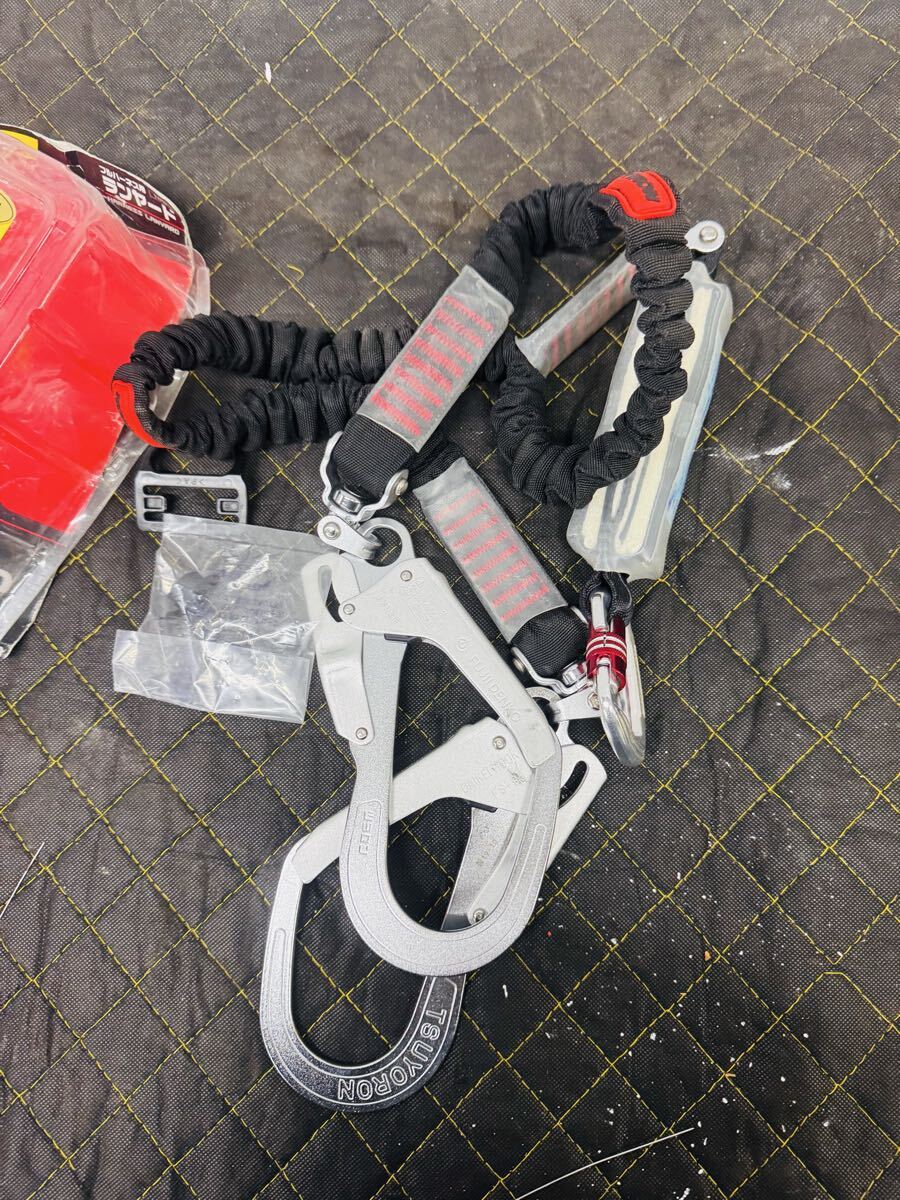 新規格 フルハーネス用ランヤード ノビロン 伸縮ロープ式 ブラック 黒 ツインランヤード 拍卖