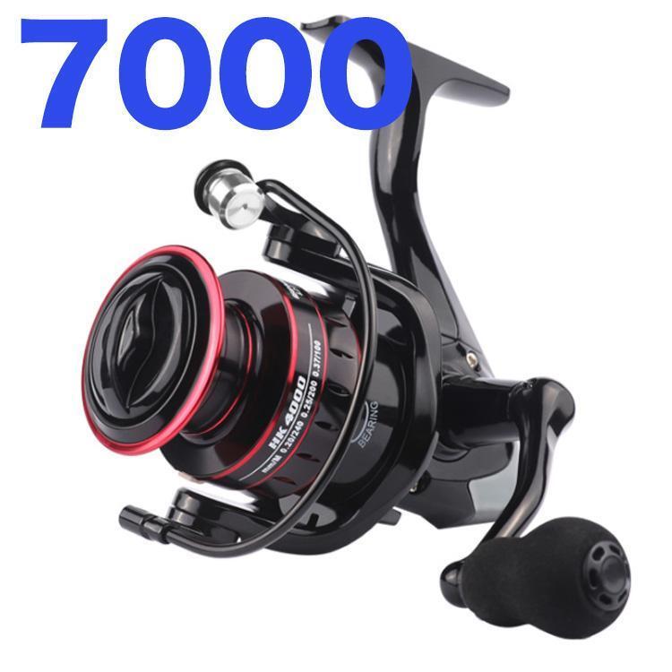 YU73 スピニングリール 7000番 軽量 最大ドラグ力8Kg CNCハンドル 金属スプール 遠投 海水&淡水 左右交換ハンドル ギア比: 5.2:1拍卖