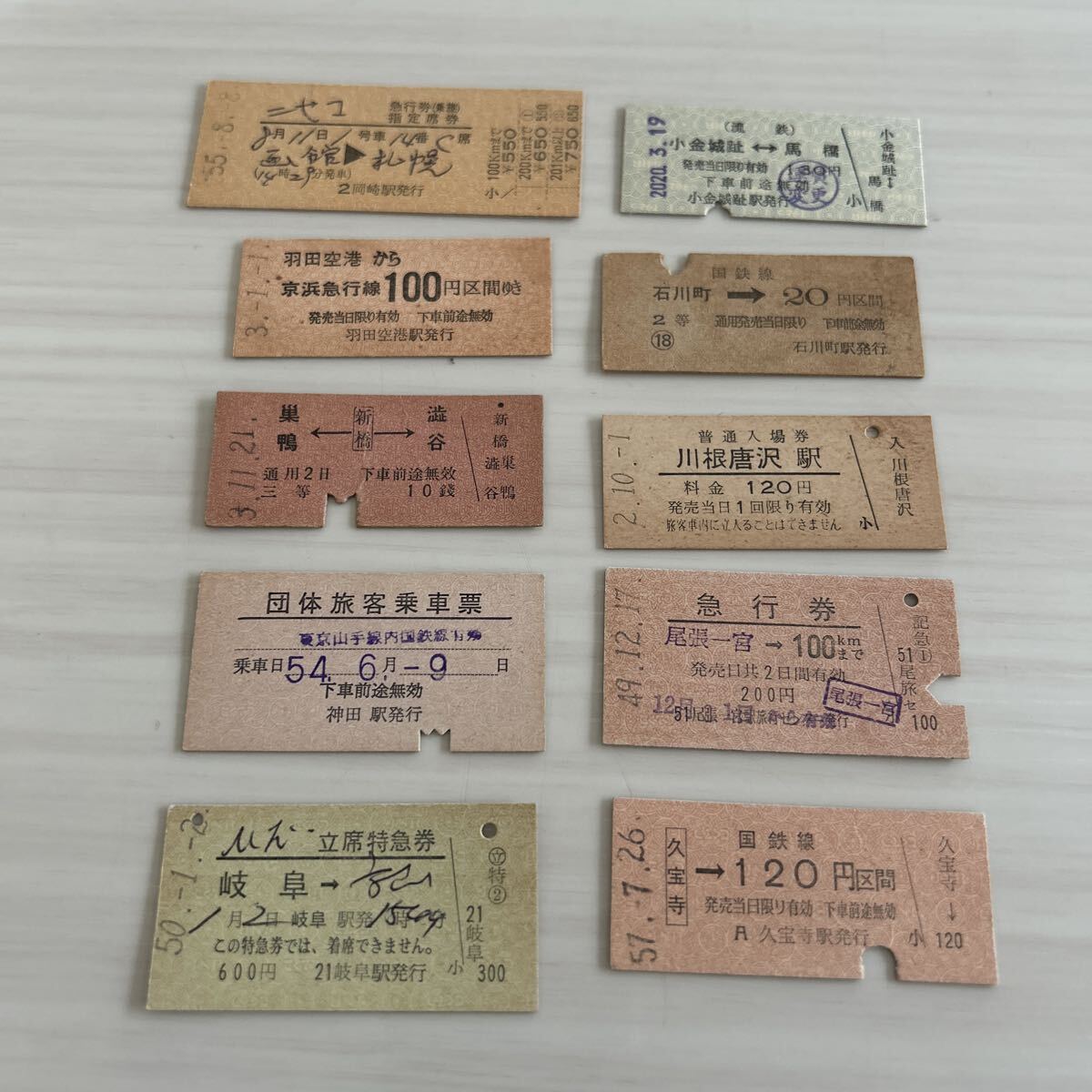 古い切符 硬券 特急券 急行券 普通入場券 ニセコ/京急/ひだ/流鉄 昭和 国鉄 まとめて 10枚セット 37拍卖