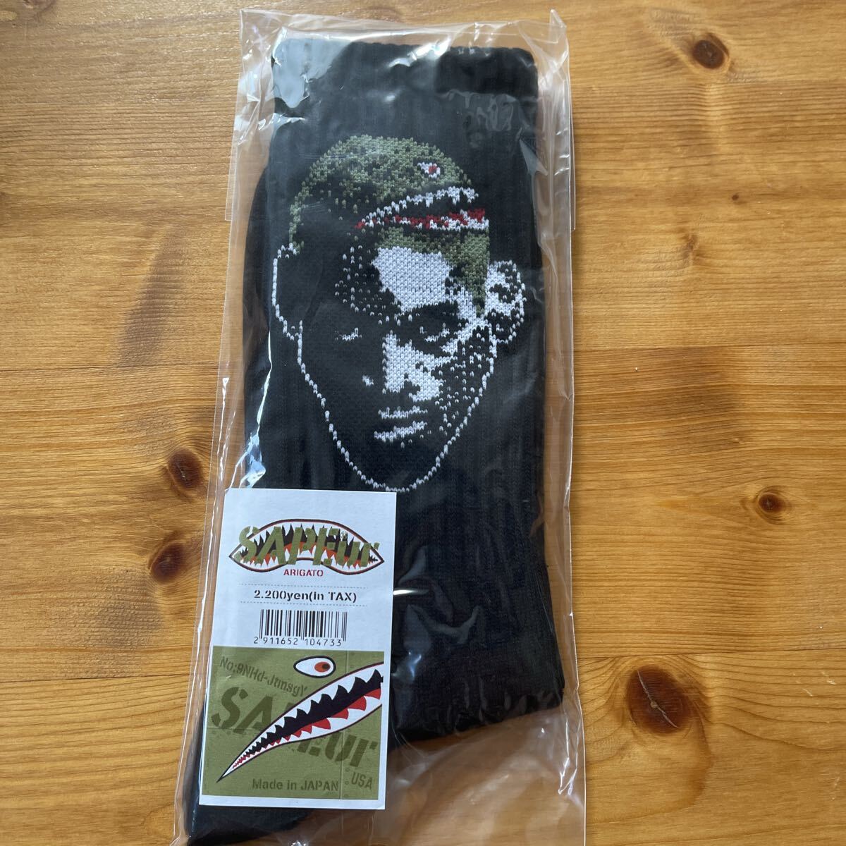 未使用 SAPEur サプール ロッドマン ソックス made in Japan 黒拍卖