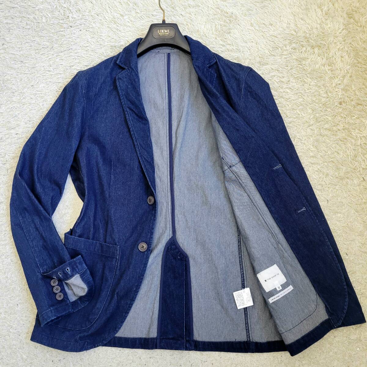 タケオキクチ【意識するお洒落】TAKEO KIKUCHI SHOPTK デニムジャケット テーラードジャケット ストレッチ 羽織 コットン 濃紺 本切羽 M拍卖