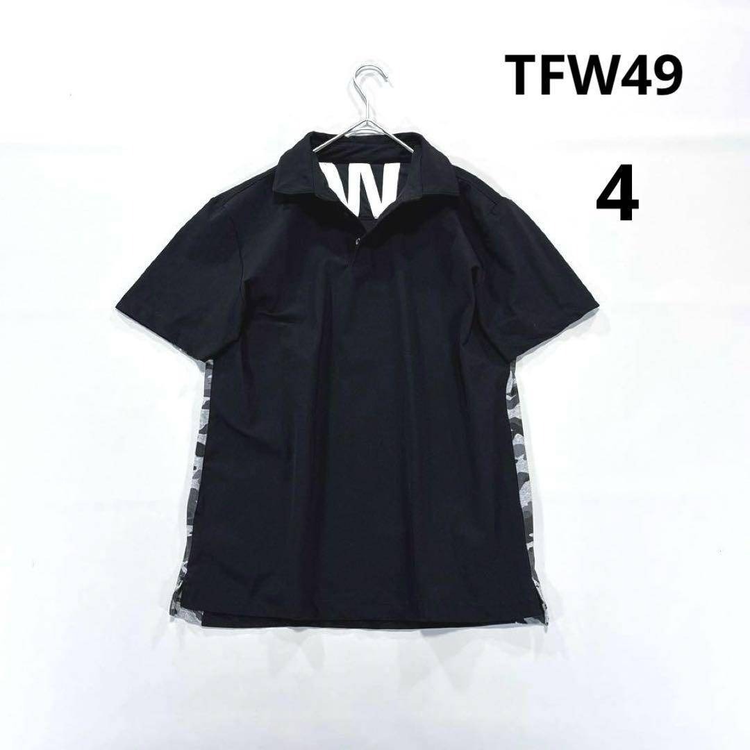 TFW49 半袖ポロシャツ M ブラック ゴルフ カモフラ  内側にビックロゴ拍卖
